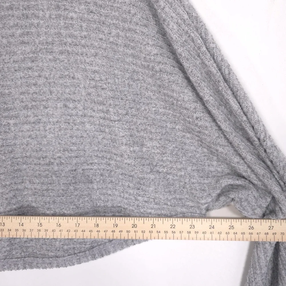 Anthropologie‎ PILCRO Size L Cozy Ribbed Turtleneck Batwing Pullover Top Gray